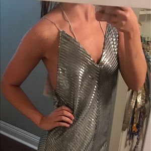 Silver sequin dress